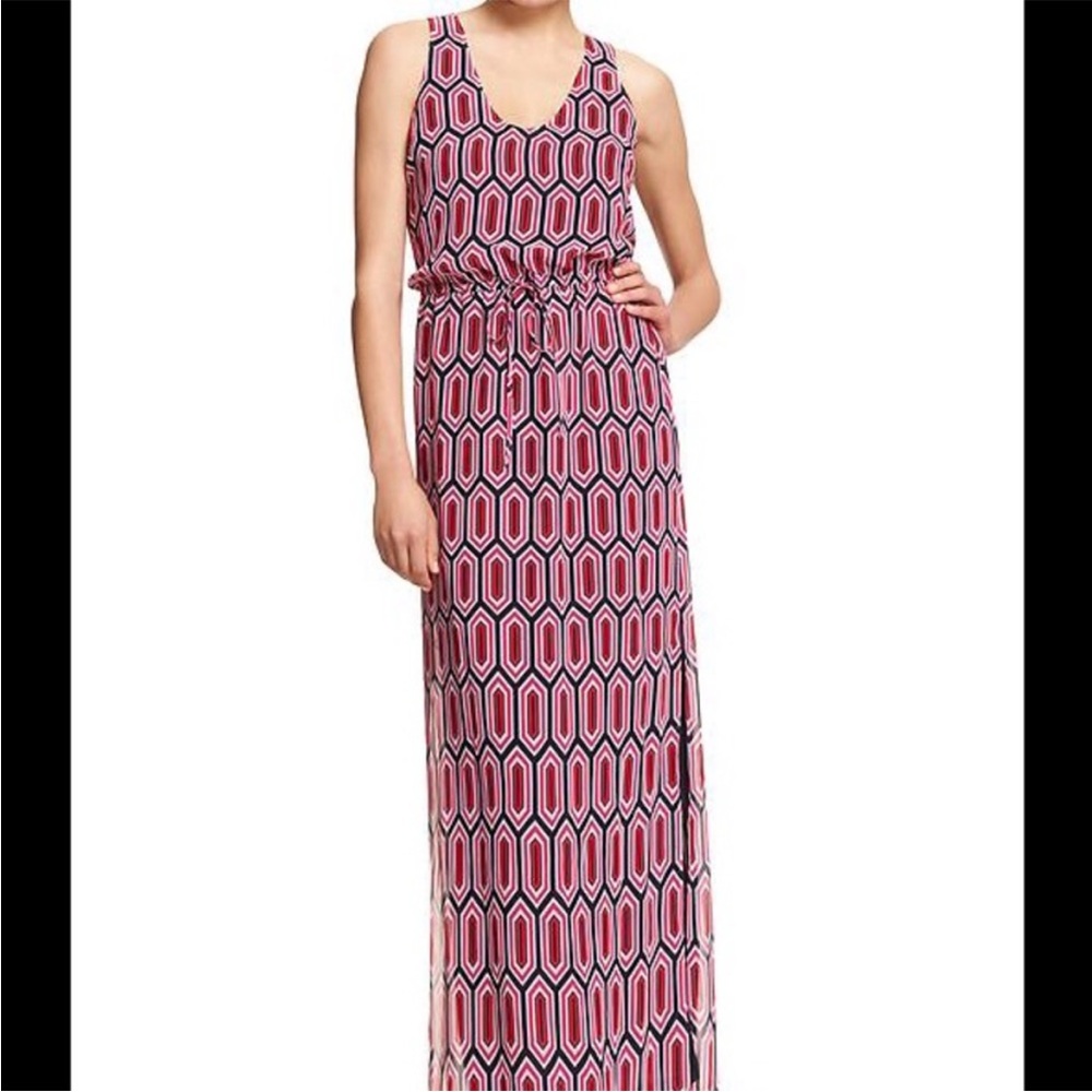 Banana republic geometric maxi dress, sz 2